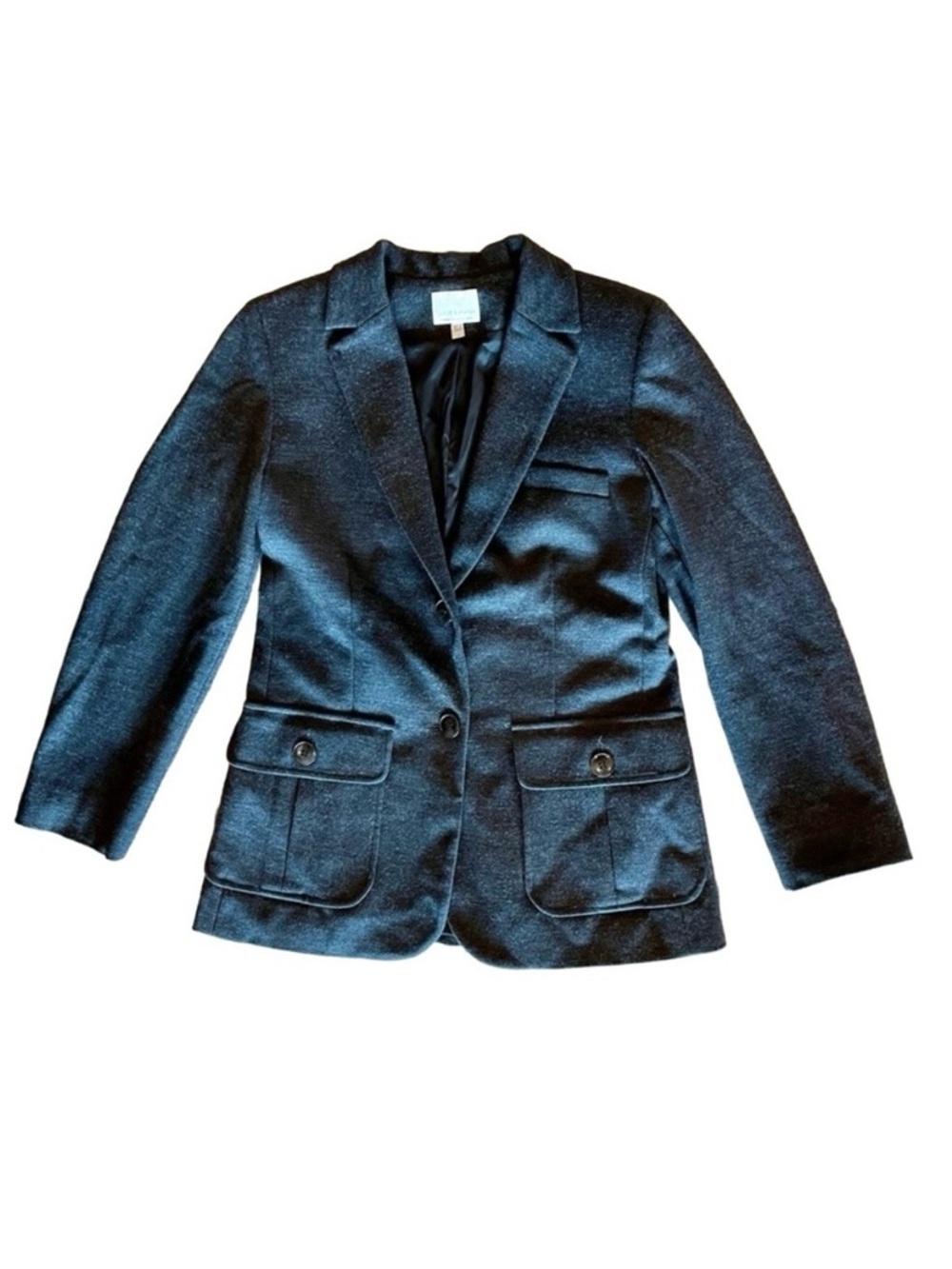 Judith & Charles Charcoal Virgin Wool Tailored Blazer Jacket Size 6